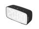 Budzik Silver Mirror LED oval czarny Karlsson