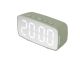 Budzik Silver Mirror LED oval zielony Karlsson