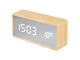 Budzik Silver Mirror LED jasne drewno Karlsson