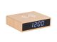 Budzik Karlsson Flat ładowarka indukcyjna LED bamboo
