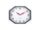 Czarny Zegar ścienny Modern Factory Octagon w. bright czerwony Karlsson