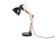 Lampa biurkowa Leitmotiv Ogle wood, czarny metal shade