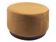Pouf Leitmotiv wood rim velvet zołty