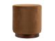 Pouf w. wood rim medium velvet chocolate brown