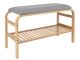 Ławka Dure bamboo grey fabric LEITMOTIV