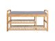 Ławka Arch Double Shelf bamboo w grey fabric Leitmotiv