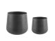 Doniczka pot set Roughened steel iron antracite grey