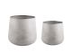 Doniczka pot set Roughened steel iron light grey