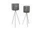 Doniczka set Mesh Hexagon czarny set of 2