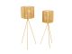 Doniczka set Mesh Hexagon ochre żółty set of 2