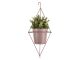 Doniczka do powieszenia pot Spatial diamond iron faded różowy