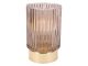 Votive LED Ribbed glass amber brown PT