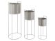 Plant pot set Essence round iron warm grey Present Time