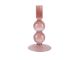 Candle holder Swirl Bubbles glass faded pink