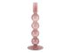Candle holder Swirl Bubbles glass faded pink large