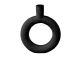 Vase Ring round polyresin black