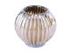 Votive Sparkle lines glass round amber brown