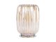 Votive Sparkle lines glass large amber brown