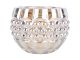 Votive Sparkle dots glass round amber brown