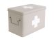 Medicine storage box large metal matt warm grey Present Time