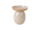 Pillar candle holder Mila small iron enamel warm grey