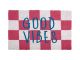 Wycieraczka "Good Vibes", różowo-białe kraty Present Time