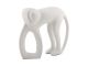 Statue Monkey metalowa matowa biel Present Time