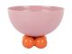 Bowl Double Funky small soft pink w. bright orange